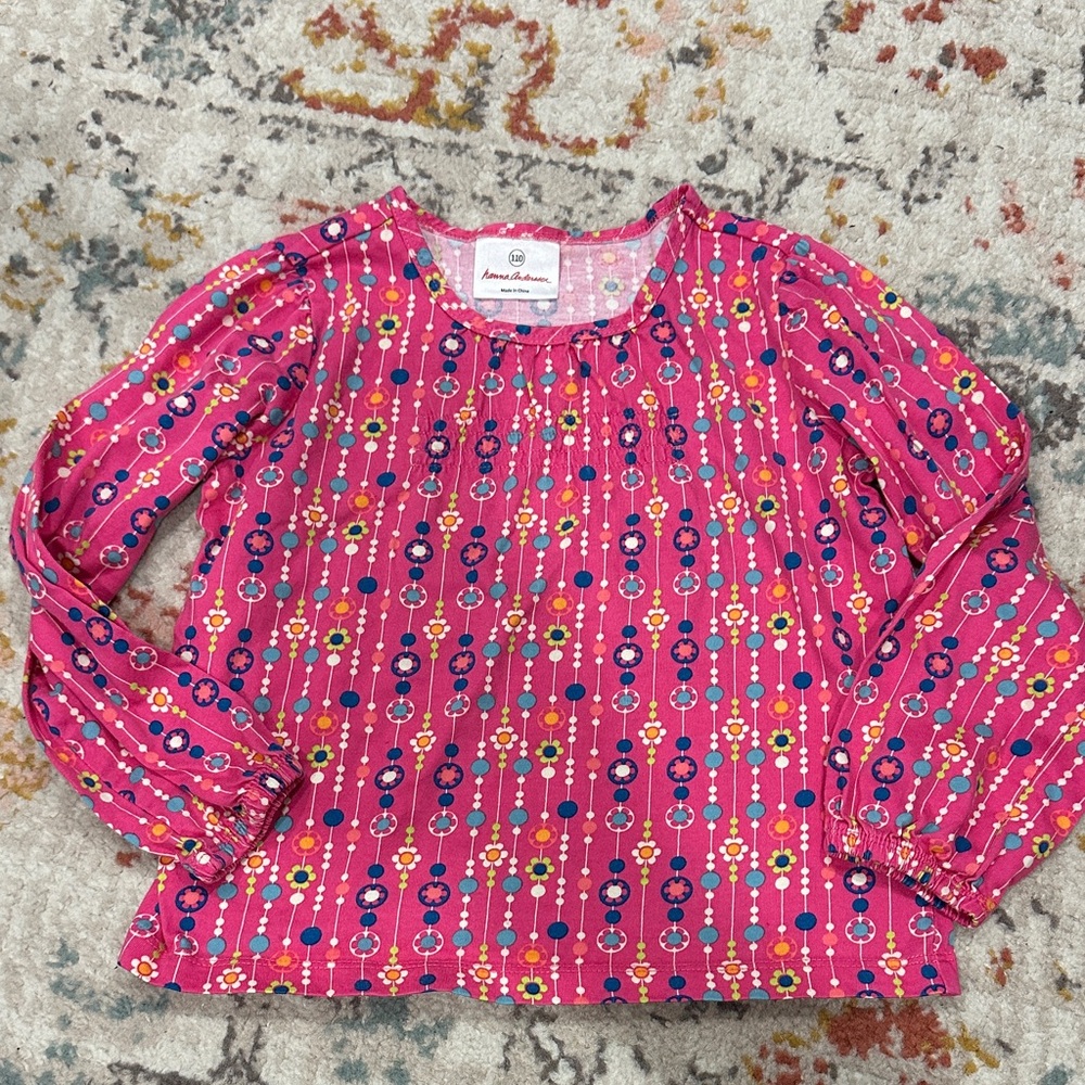 Hanna Andersson Vibrant Pink Kids Blouse